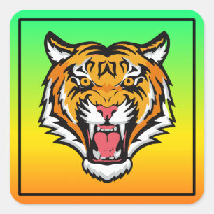 Roaring Tiger Head-25818 Travel Mug Square Sticker