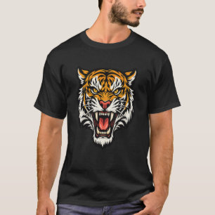 Roaring Tiger Head – Bold Wild Animal Graphic T-Shirt