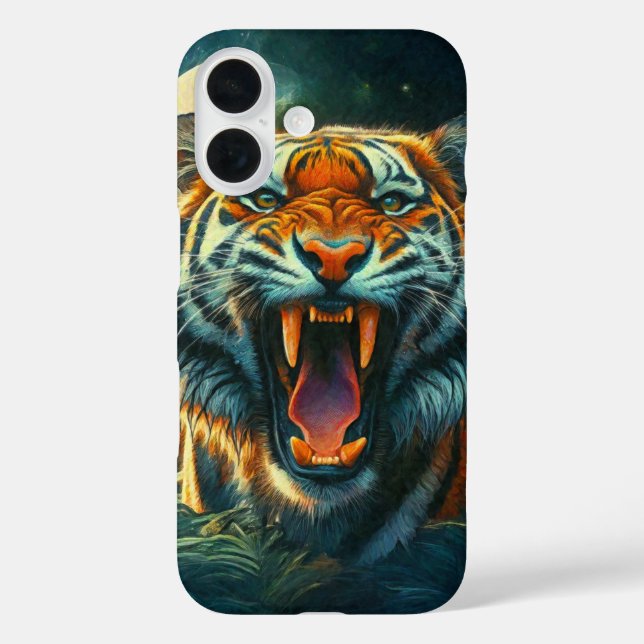 Roaring Tiger Moonlit Jungle Case-Mate iPhone Case (Back)