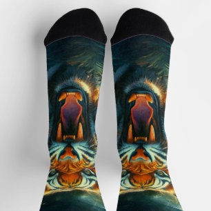 Roaring Tiger Moonlit Jungle Socks