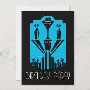 Roaring Twenties Art Deco Gangster Birthday  Invitation