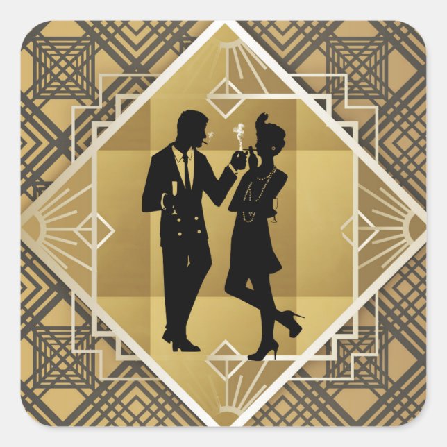 roaring twenties couple stickers (Front)