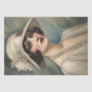 Roaring Twenties Elegance: Lady in a Hat Decoupage Tissue Paper