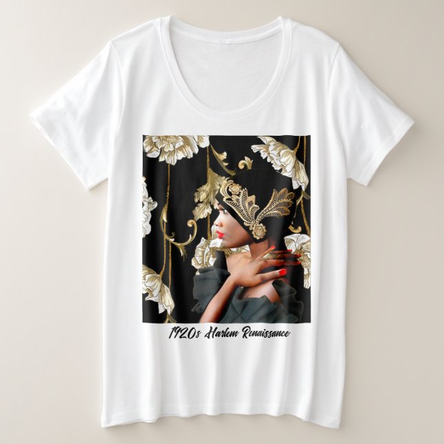 “Roaring Twenties Flapper Girl  ” Plus Size T-Shirt (Design Front)