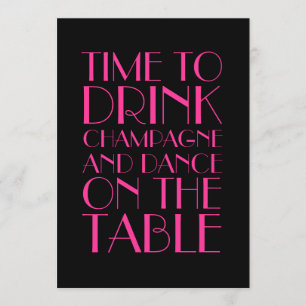 Roaring Twenties Fuchsia Bachelorette Invitation