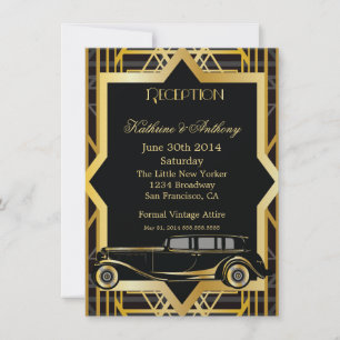 Roaring Twenties Gatsby Style Reception Invitation