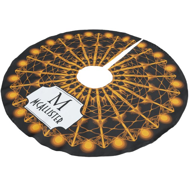 Roaring Twenties Golden Sunburst - Personalised Brushed Polyester Tree Skirt (Angled)