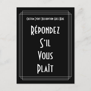 Roaring Twenties Inspired RSVP Postcard