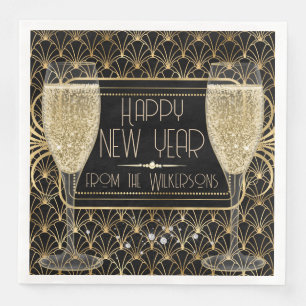 Roaring Twenties New Year's Eve Champagne Napkin