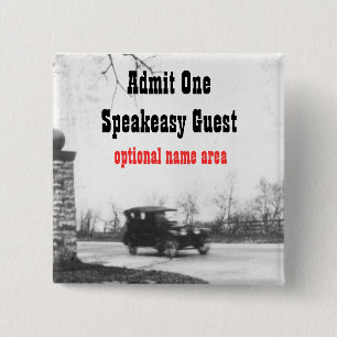 Roaring Twenties Party Name Tag 15 Cm Square Badge
