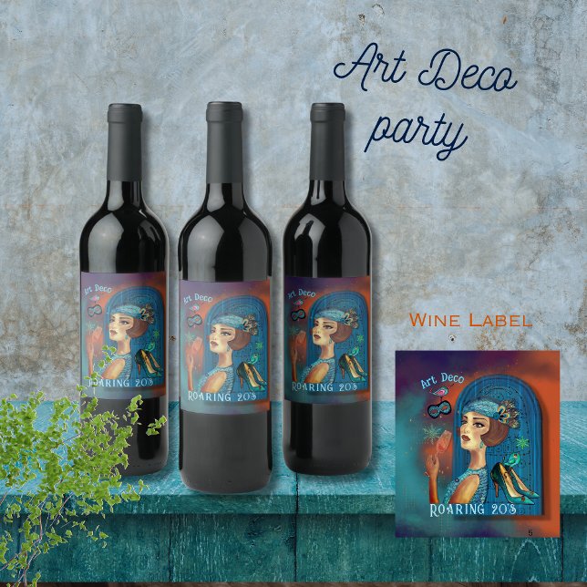 Roaring Twenties Revival Art Deco Wine Label (Roaring Twenties Revival Art Deco Wine Label)