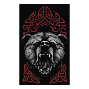 Roaring Viking Bear Photo Print