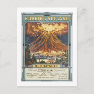 Roaring Volcano Vintage Songbook Cover Postcard