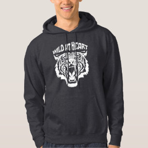 Roaring White Tiger Wild At Heart Hoodie
