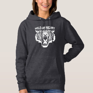 Roaring White Tiger Wild At Heart Hoodie