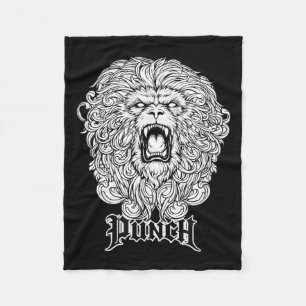 Roaring Wild Cat Punch Fighter Gym Training Design Fleece Blanket