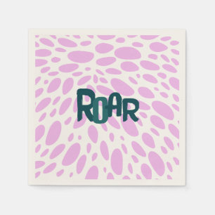 Roarsome 2nd Girls Birthday party Paper Napkin