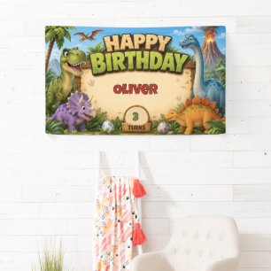 Roarsome Dinosaur Birthday Banner   Custom 