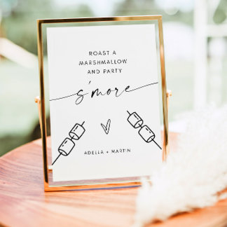 Roast A Marshmallow and Party Wedding S'more Sign