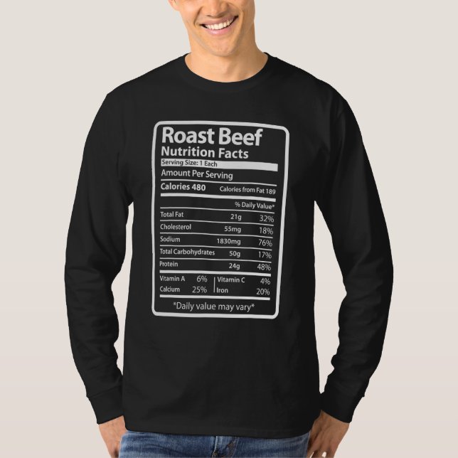 Roast Beef Nutrition Facts for Thanksgiving Christ T-Shirt (Front)