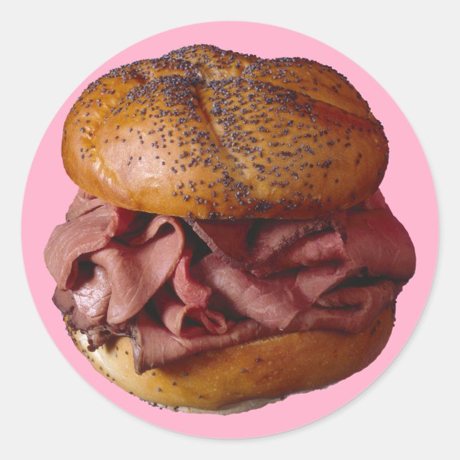 Roast Beef Sandwich Classic Round Sticker (Front)