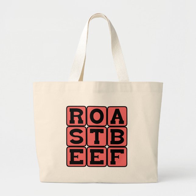 Roast Beef, Sandwich Meat Large Tote Bag (Front)