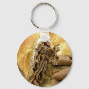 Roast beef sandwich with creamy goat cheese key ring