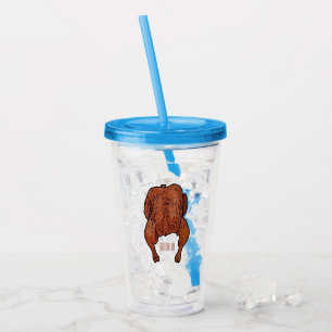 Roast chicken cartoon illustration  acrylic tumbler
