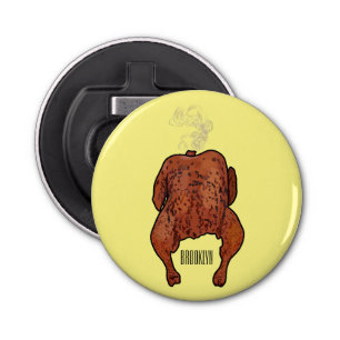 Roast chicken cartoon illustration  bottle opener