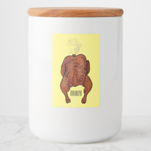 Roast chicken cartoon illustration food label