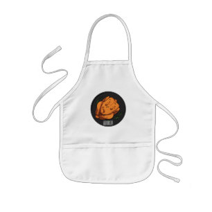 Roast chicken cartoon illustration kids apron