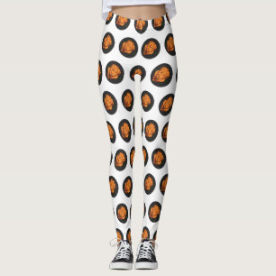 Roast chicken cartoon illustration leggings