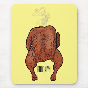 Roast chicken cartoon illustration  mouse pad