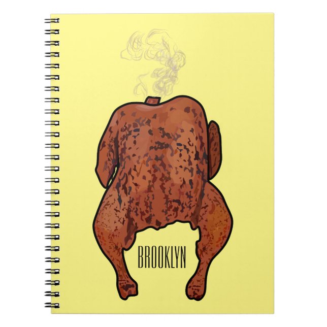 Roast chicken cartoon illustration  notebook (Front)
