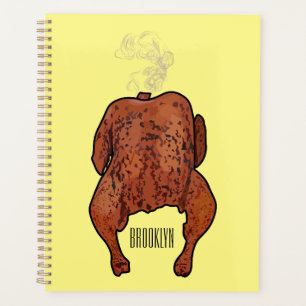 Roast chicken cartoon illustration planner