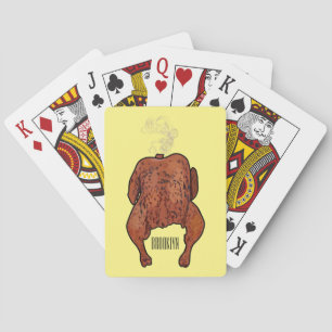 Roast chicken cartoon illustration playing cards