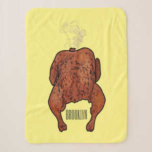 Roast chicken cartoon illustration sherpa blanket