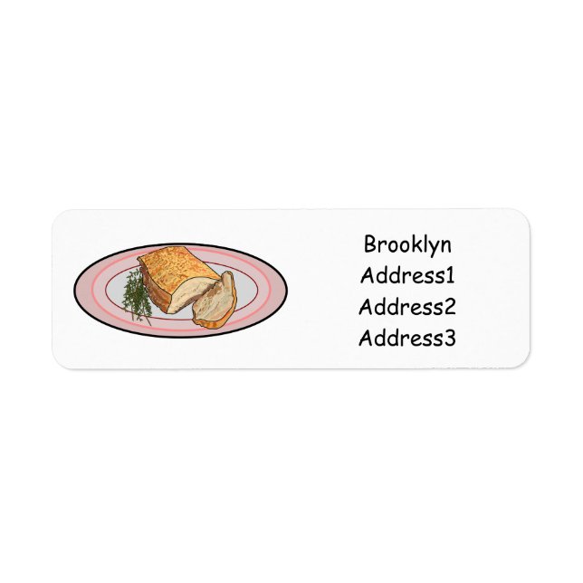 Roast pork belly cartoon illustration (Front)