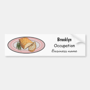 Roast pork belly cartoon illustration bumper sticker