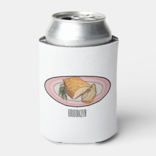 Roast pork belly cartoon illustration can cooler