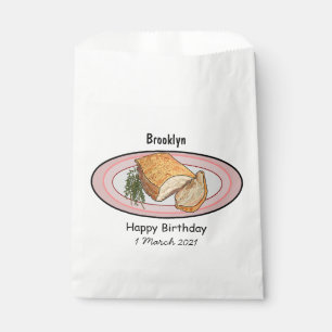 Roast pork belly cartoon illustration favour bags