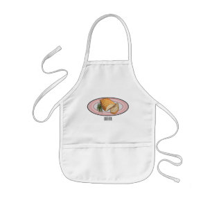 Roast pork belly cartoon illustration  kids apron