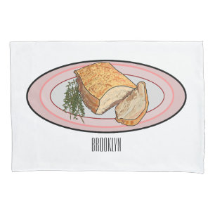 Roast pork belly cartoon illustration  pillowcase