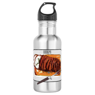 Roast turkey breast cartoon illustration 532 ml water bottle