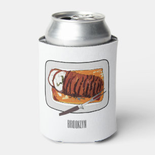 Roast turkey breast cartoon illustration can cooler