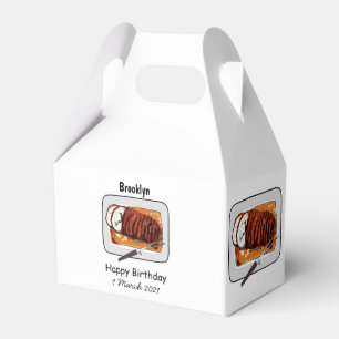 Roast turkey breast cartoon illustration favour box