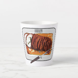 Roast turkey breast cartoon illustration latte mug