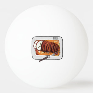 Roast turkey breast cartoon illustration ping pong ball