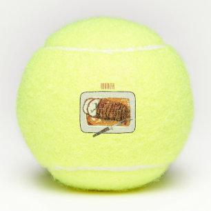 Roast turkey breast cartoon illustration tennis balls