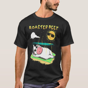 Roastbeef Tanning Cow On The Beach Calf Vacationi T-Shirt